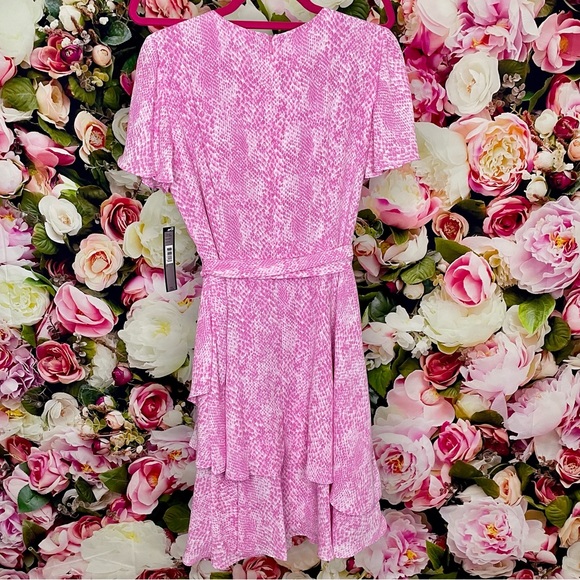 Tahari ASL Orchid Snake Print Dress Size 8 - Picture 2 of 11